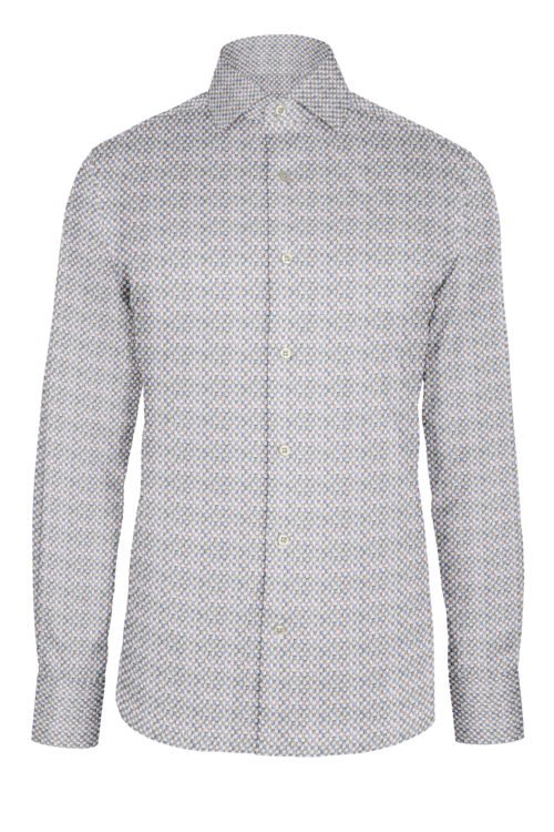 Blue Brown Micro Dobby custom shirt