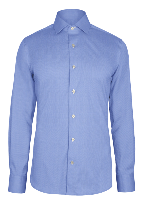 Light Blue Royal Oxford custom shirt — official long-sleeve visualization