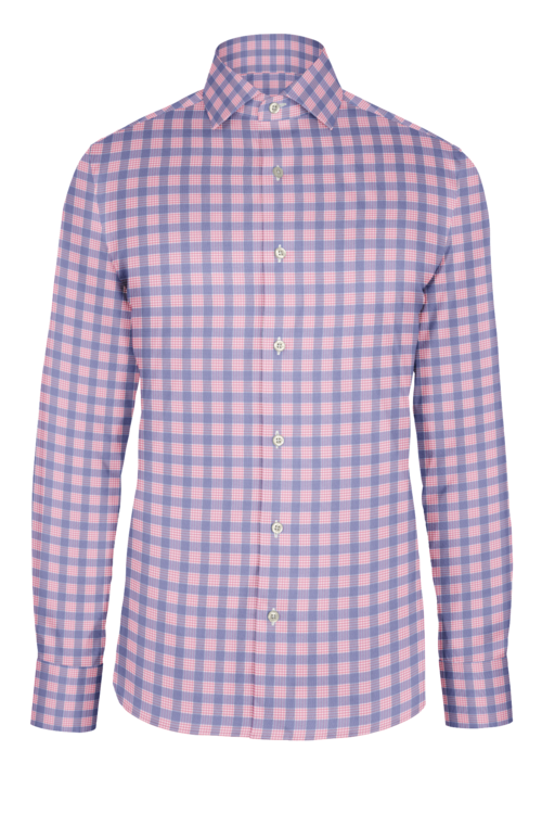 Blue Pink Glen Plaid custom shirt