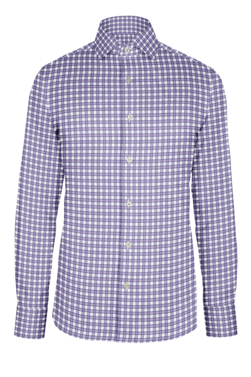 Lavender Navy Border Check custom shirt