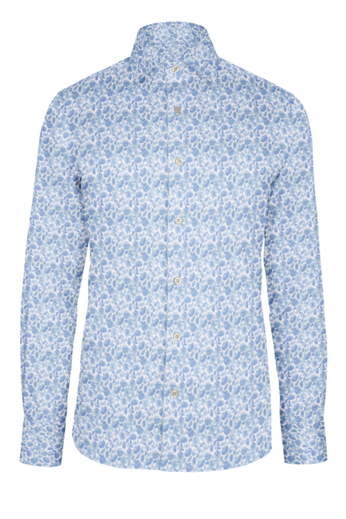 Lt Blue Floral custom shirt