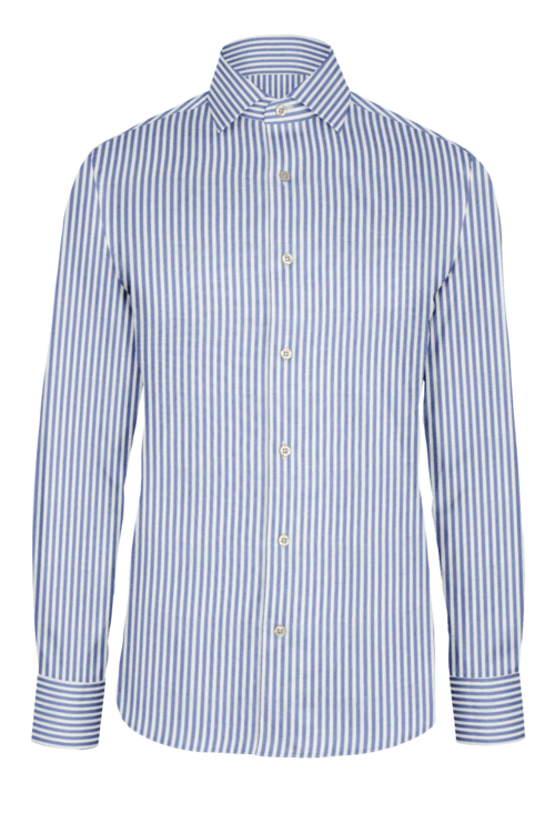 Blue Pencil Stripe custom shirt — official long-sleeve visualization