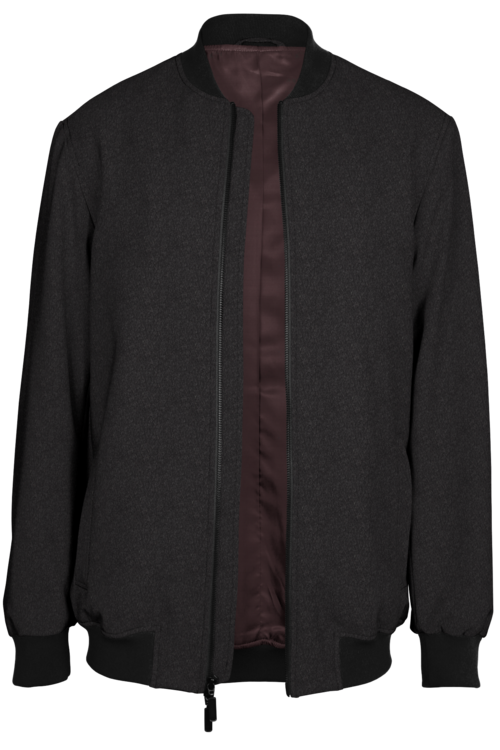 Charcoal Solid Bomber Jacket