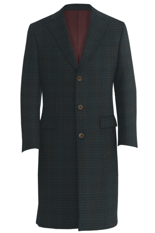 Brown Donegal Window Check Three Button Topcoat