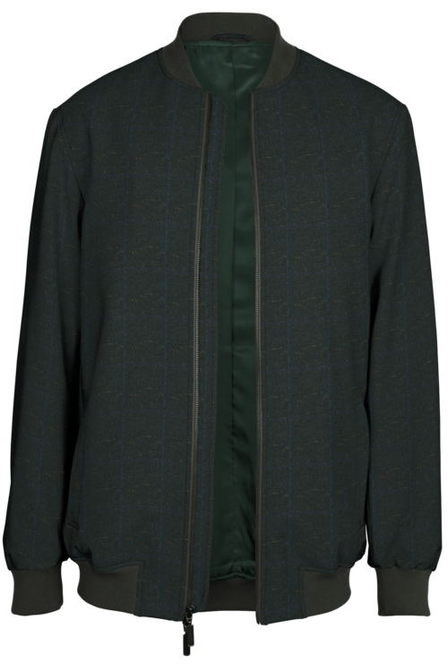 Olive Donegal Windowpane Bomber Jacket