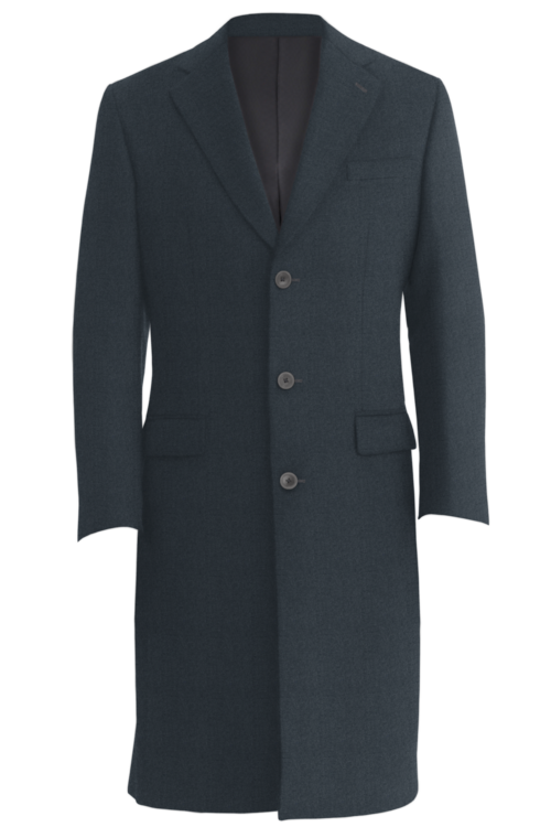 Bankers Grey Solid Three Button Topcoat