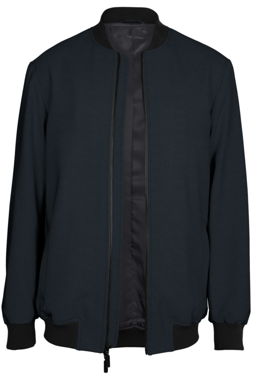 Charcoal Solid Bomber Jacket