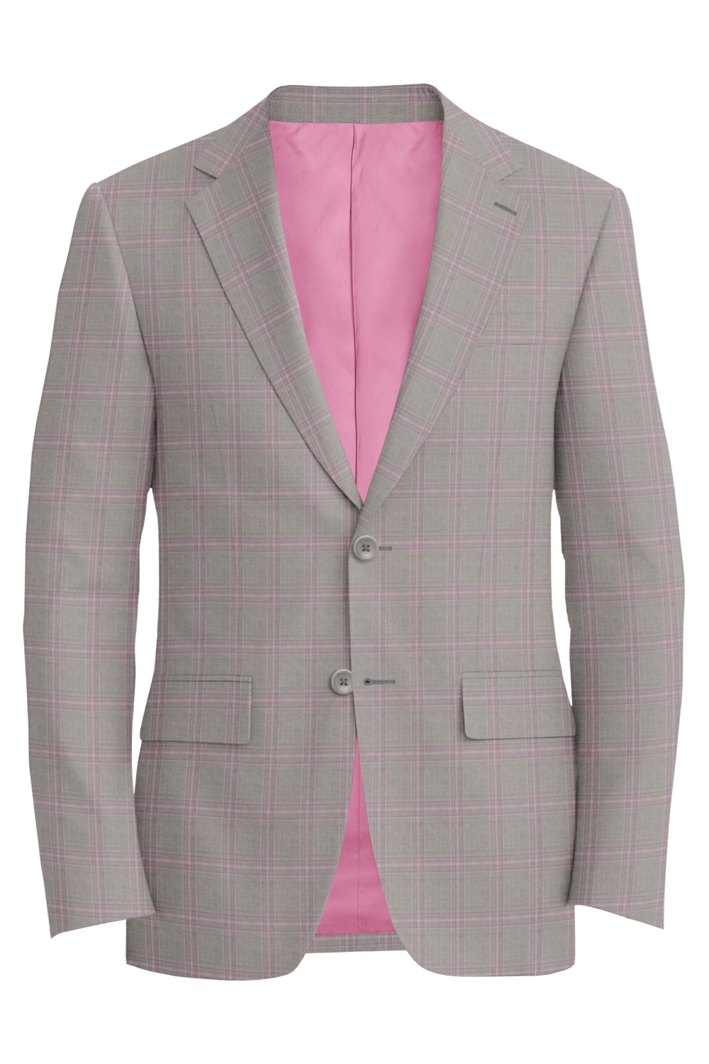 The Luminary — Pearl Grey Pink Plaid jacket