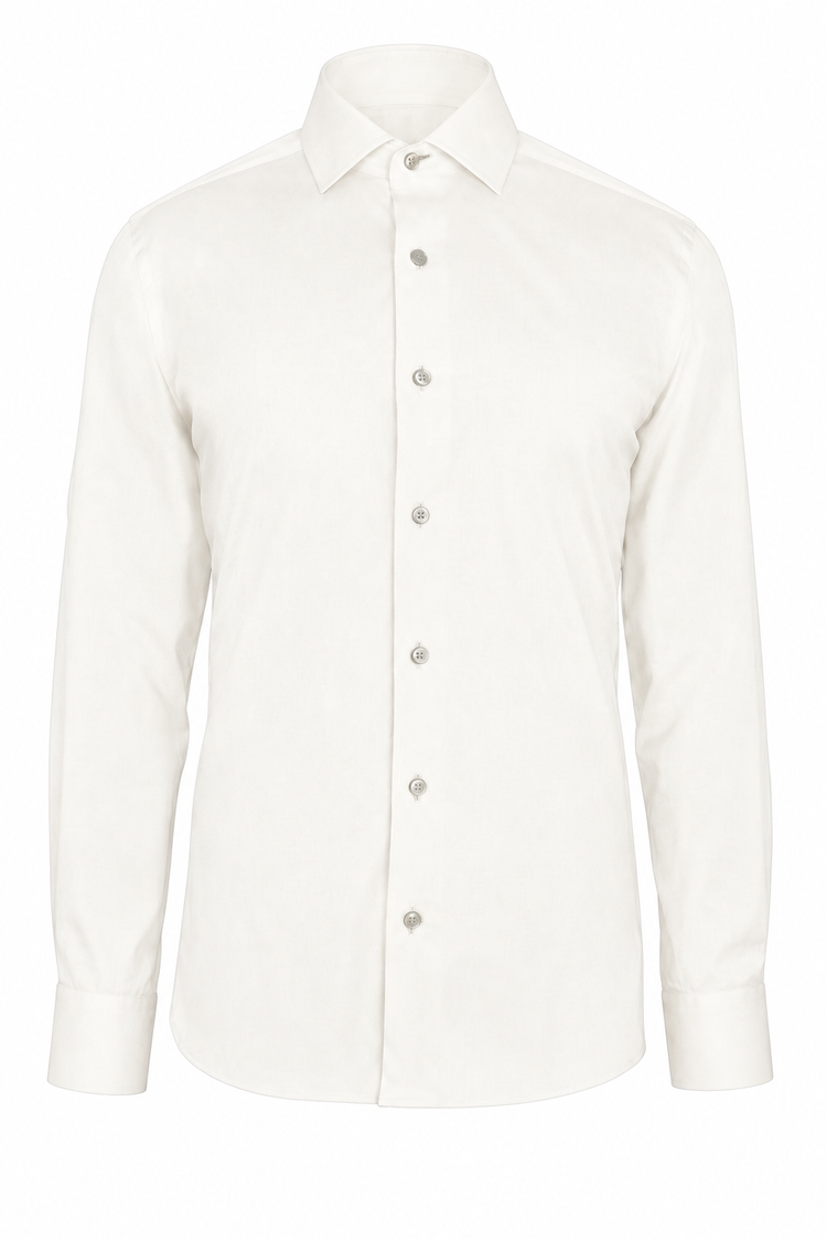 Ivory Solid Poplin Custom Shirt