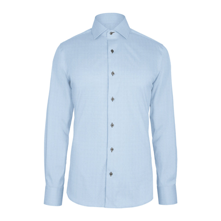 Light Blue Check Twill custom shirt