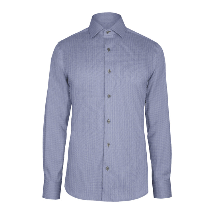 Navy Hairline Twill custom shirt