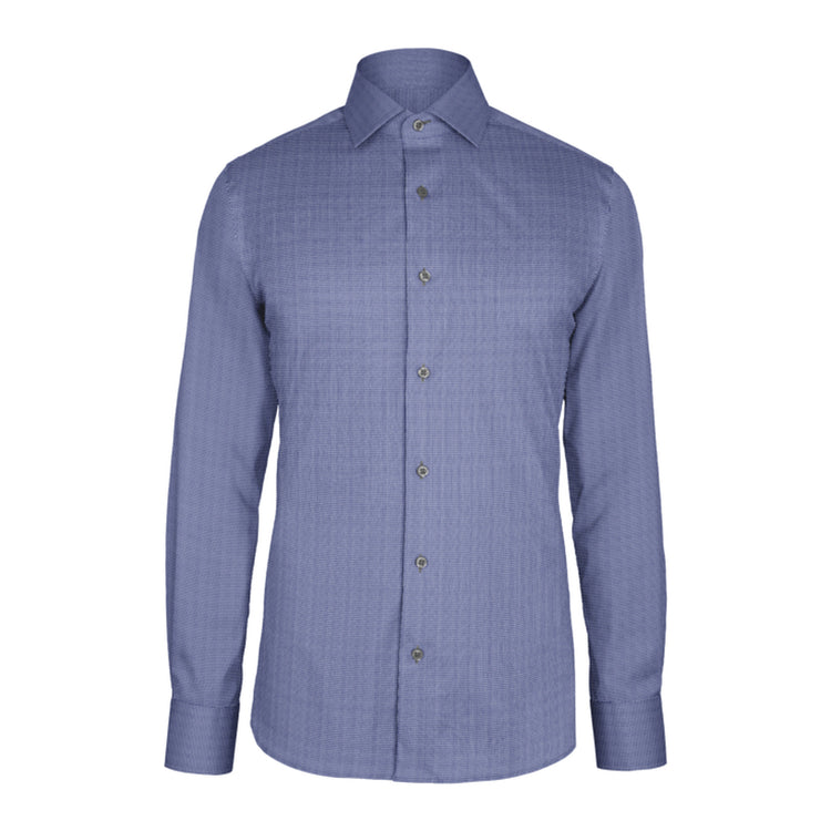 Navy Check Twill custom shirt