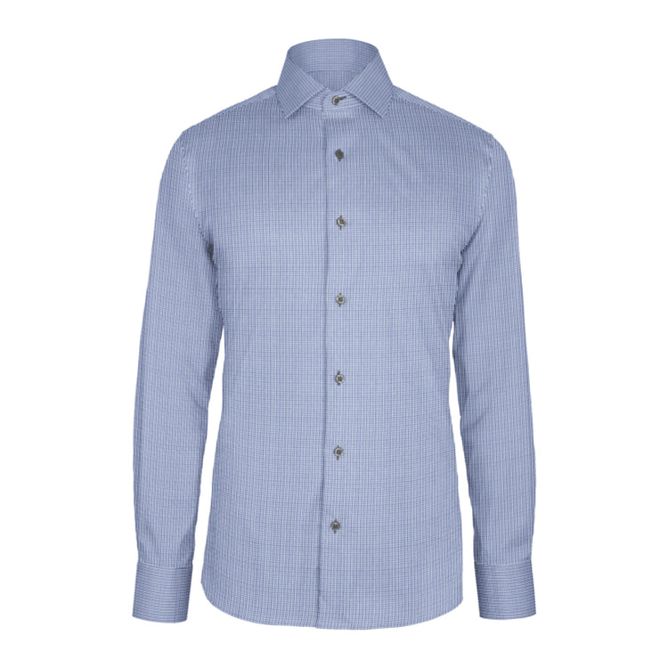 Blue Light Blue Check Twill custom shirt