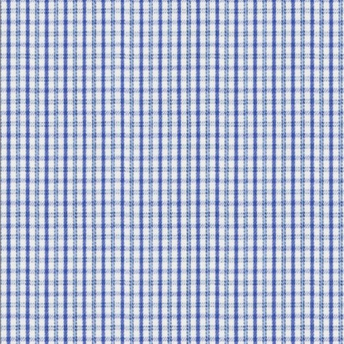 Blue Light Blue Check Twill fabric swatch