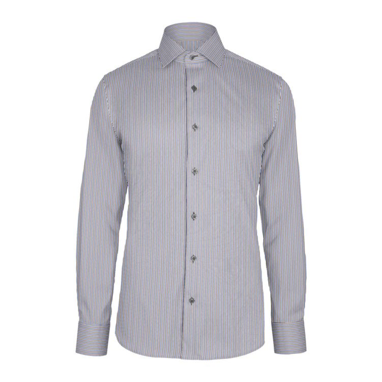 Blue Brown Stripe Twill custom shirt
