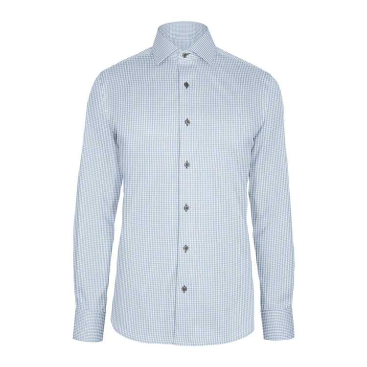 Light Blue Check Twill custom shirt
