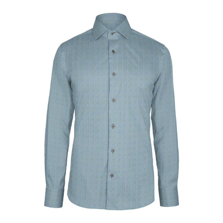 Blue Green Check Twill custom shirt