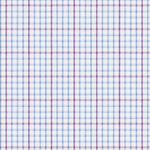 Blue Violet Check Twill fabric swatch