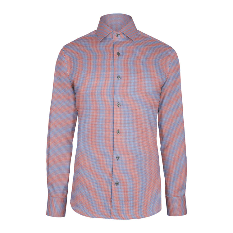 Blue Red Check Twill custom shirt