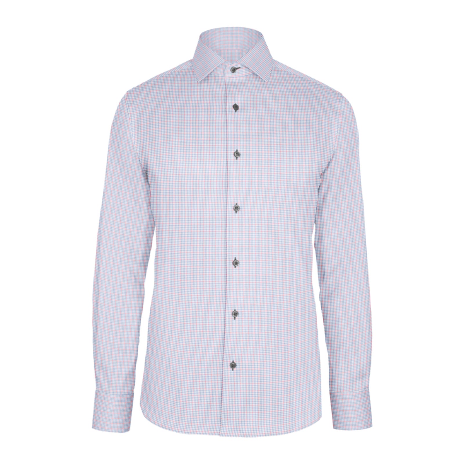 Blue Pink Check Twill custom shirt