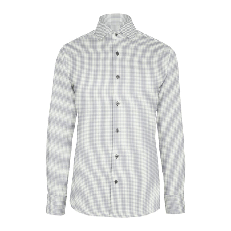 Grey Check Twill custom shirt