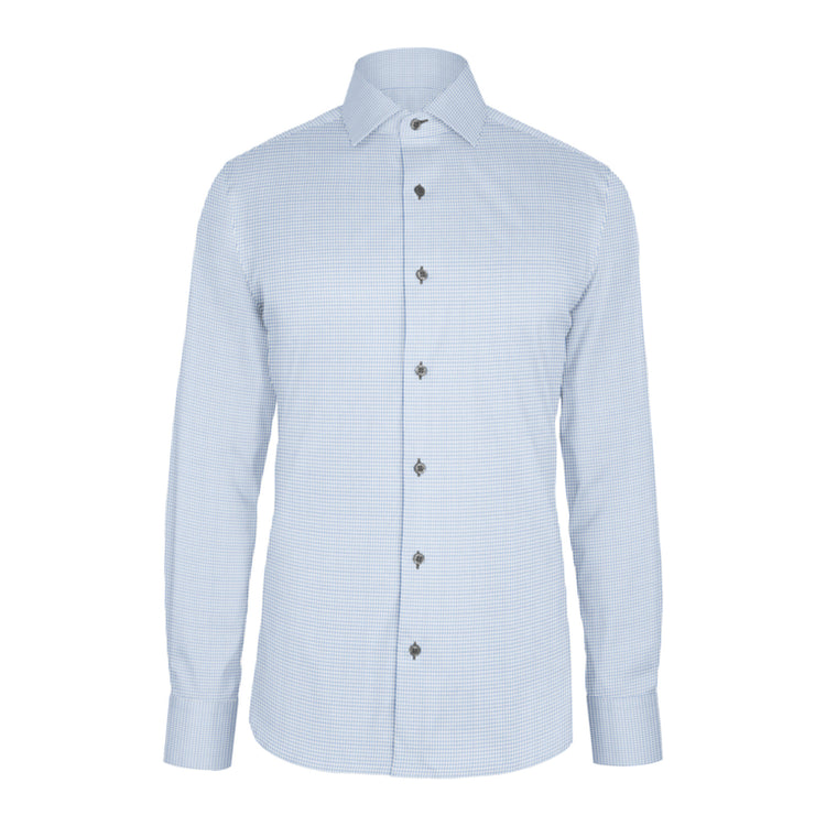 Light Blue Check Twill custom shirt