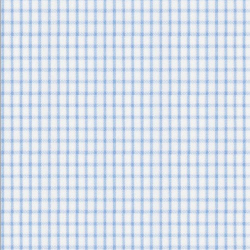 Light Blue Check Twill fabric swatch