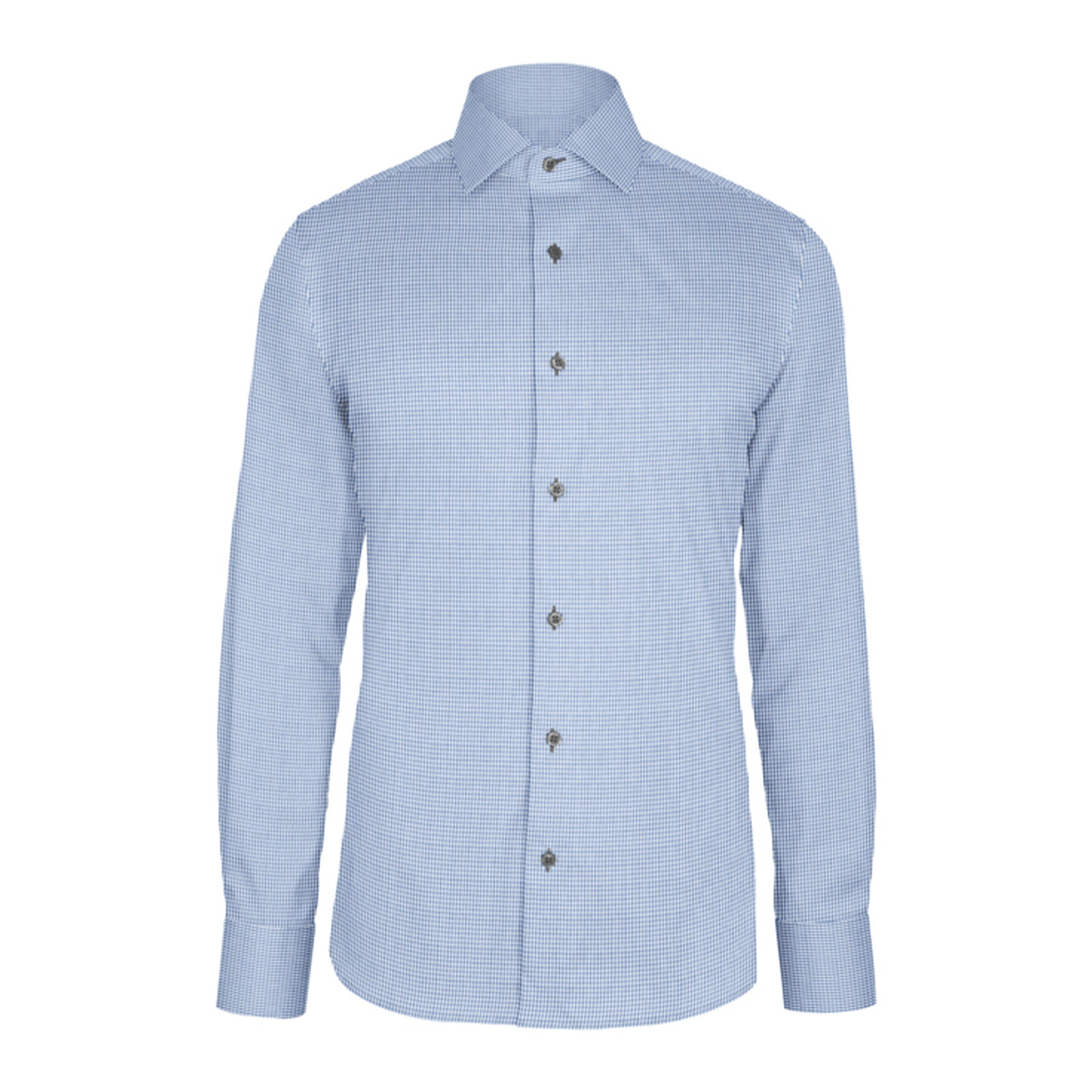 Light Blue Navy Check Twill custom shirt