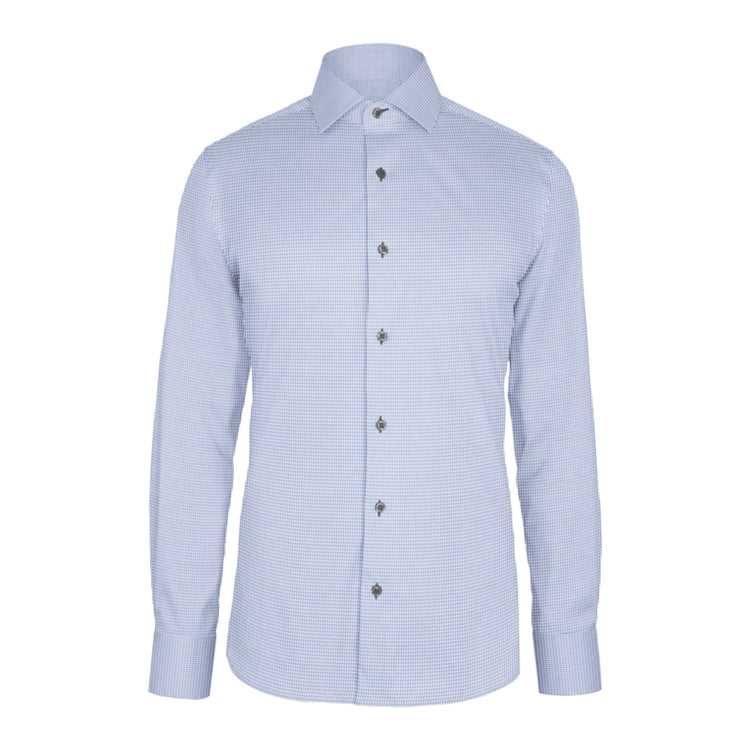 Light Blue Violet Check Twill custom shirt