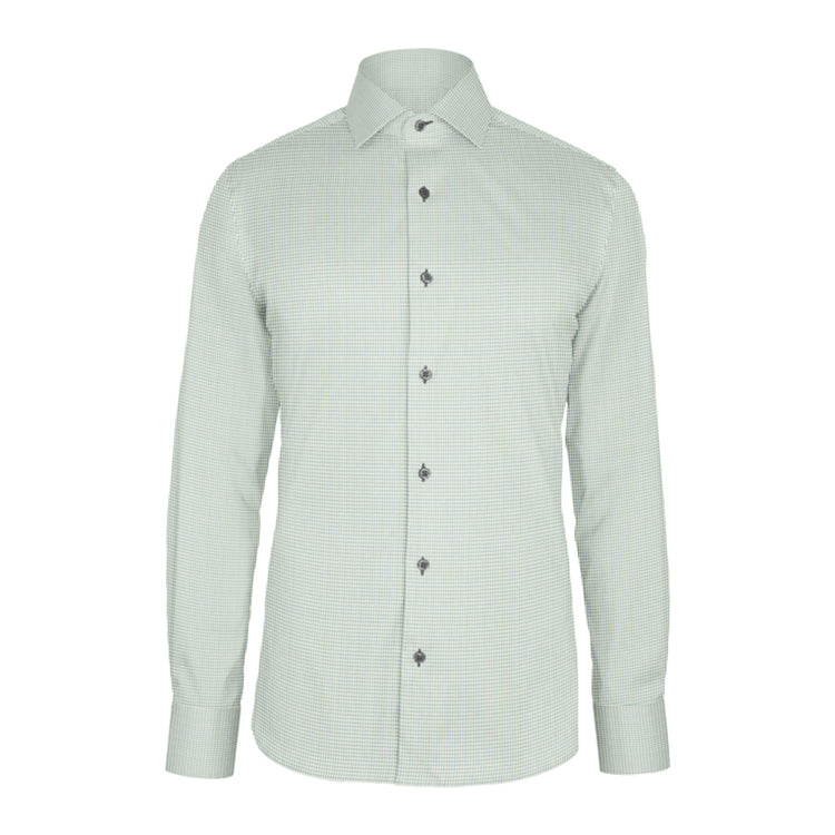 Light Blue Yellow Check Twill custom shirt