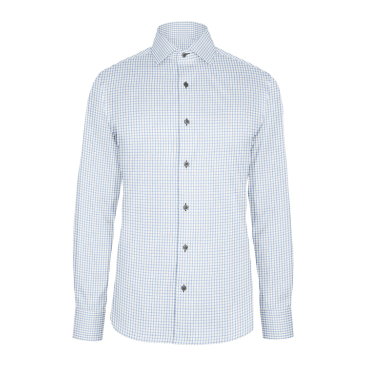 Light Blue Check Twill custom shirt