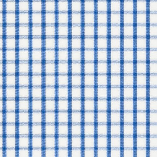 Blue Check Twill fabric swatch