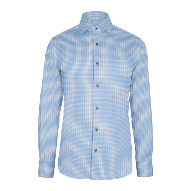 Blue Navy Check Twill custom shirt