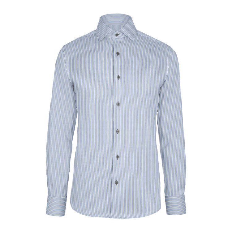 Blue Navy Stripe Twill custom shirt