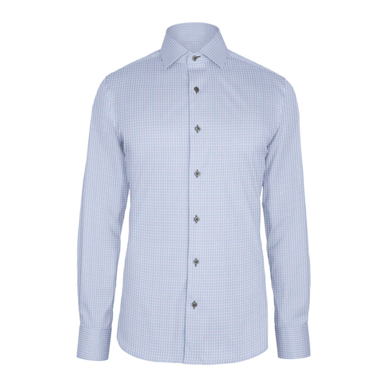 Blue Pink Check Twill custom shirt