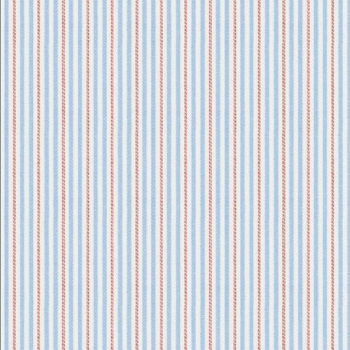Blue Red Stripe Twill fabric swatch