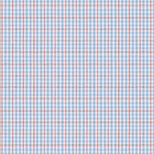 Blue Red Check Twill fabric swatch