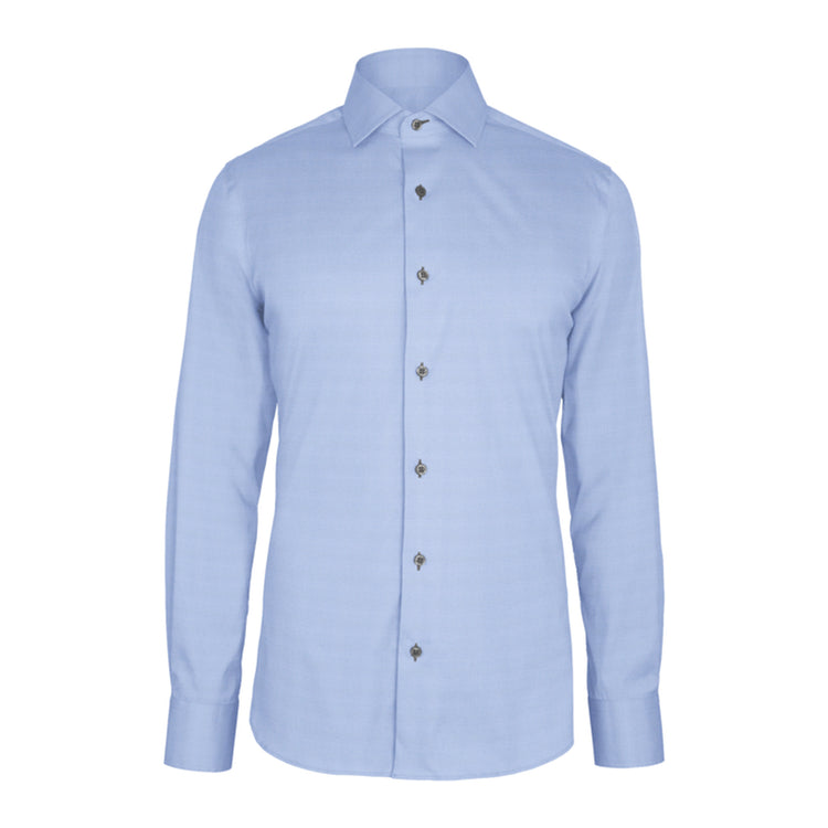 Blue Honeycomb Dobby custom shirt