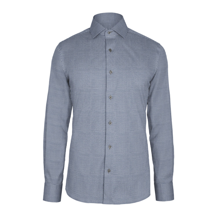 Navy Check Fancy Jacquard custom shirt