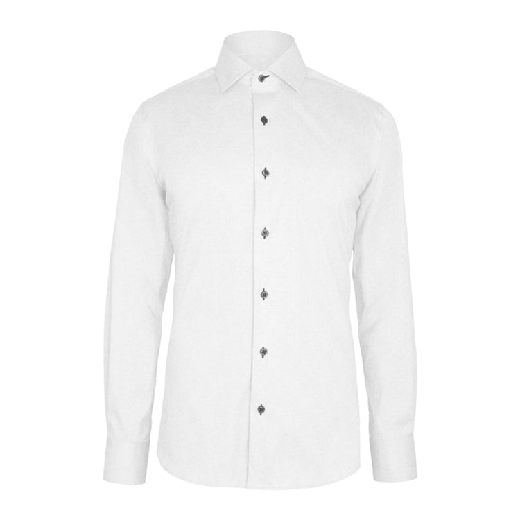 White 140's Solid Broadcloth custom shirt