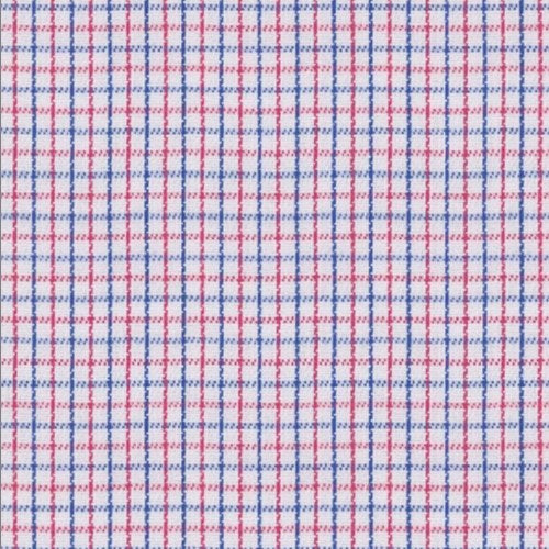 Blue Pink Mini Tattersall fabric swatch