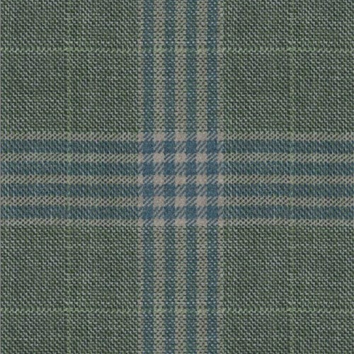 Reda Green Blue Track Plaid Jacket fabric swatch