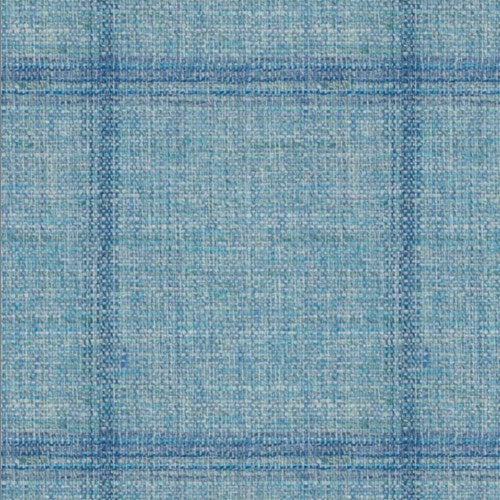 Guabello aqua blue windowpane fabric swatch