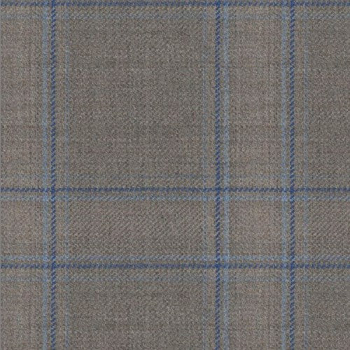 Reda Taupe Blue Window Border Jacket fabric swatch
