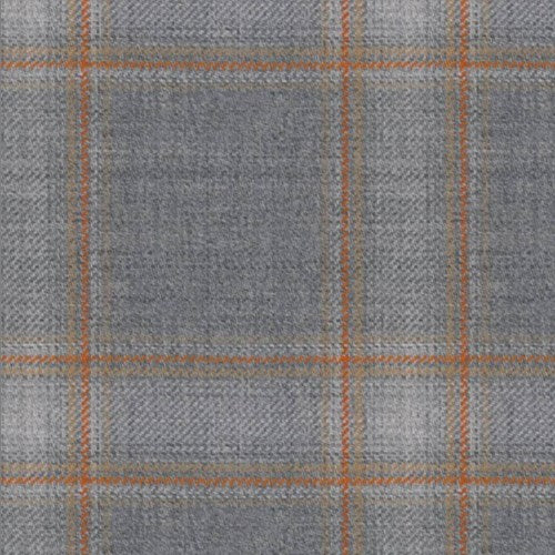 Reda Light Grey Orange Window Border Jacket fabric swatch