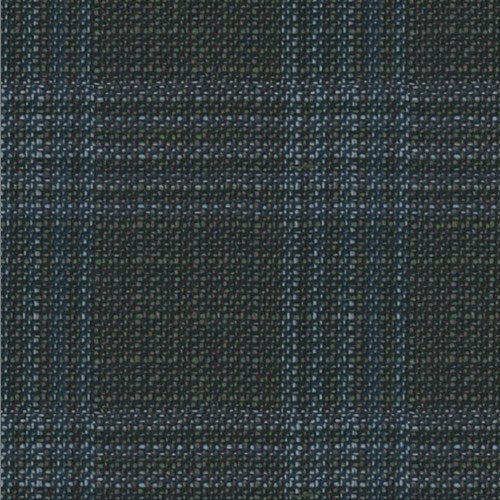 Lanificio di Lusso olive blue windowpane fabric swatch