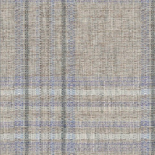 Guabello tan blue plaid fabric swatch