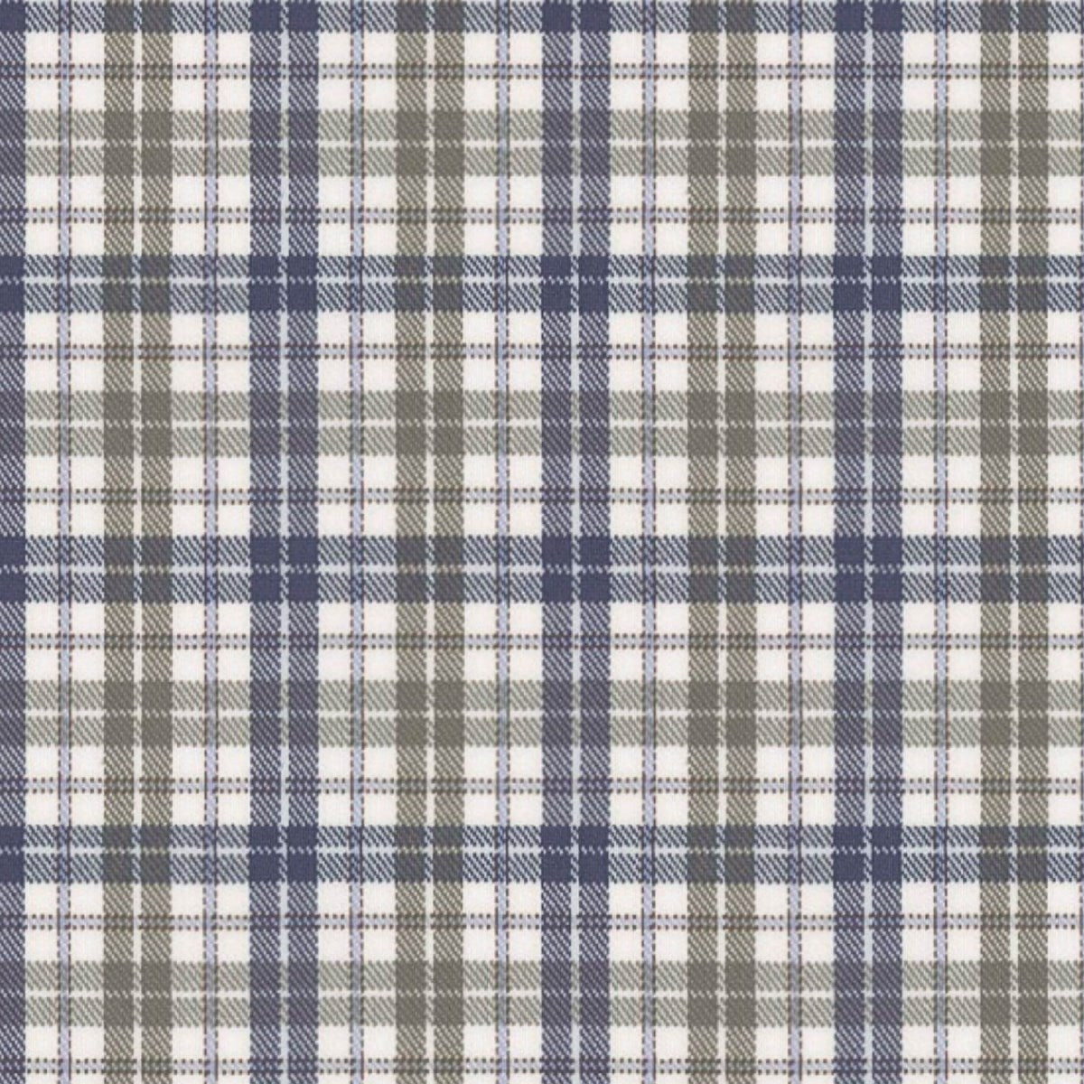 Grey Navy Track Plaid fabric swatch