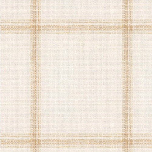 Guabello ivory tan windowpane fabric swatch