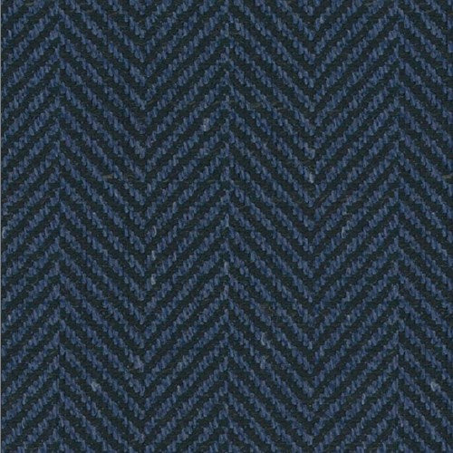 Kensington blue wide herringbone fabric swatch